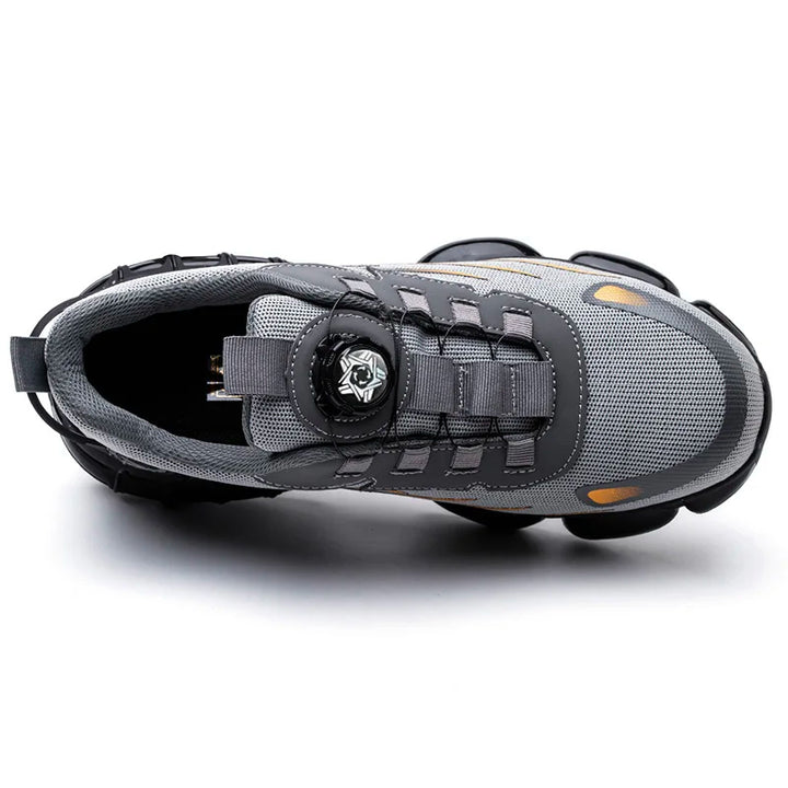 Unzerstörbare sicherheitsschuhe mit drehknopf, Stahlkappen sicherheitsschuhe mit luftblasen