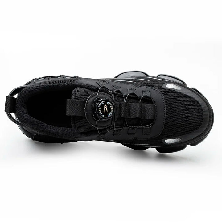 Unzerstörbare sicherheitsschuhe mit drehknopf, Stahlkappen sicherheitsschuhe mit luftblasen